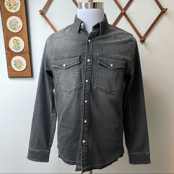 Zadig & Voltaire Denim Pearl Snap Western Shirt - Picture 13 of 13